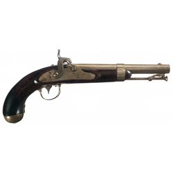 Scarce "Flat Lock Waters" Contract Percussion Pistol