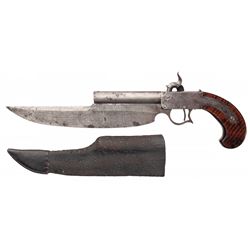 Rare Morrill, Mosman and Blair Elgin's Patent Cutlass Pistol with Sheath
