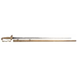 American Officer's Eagle Pommel Sword with Brass Hilt and Scabbard