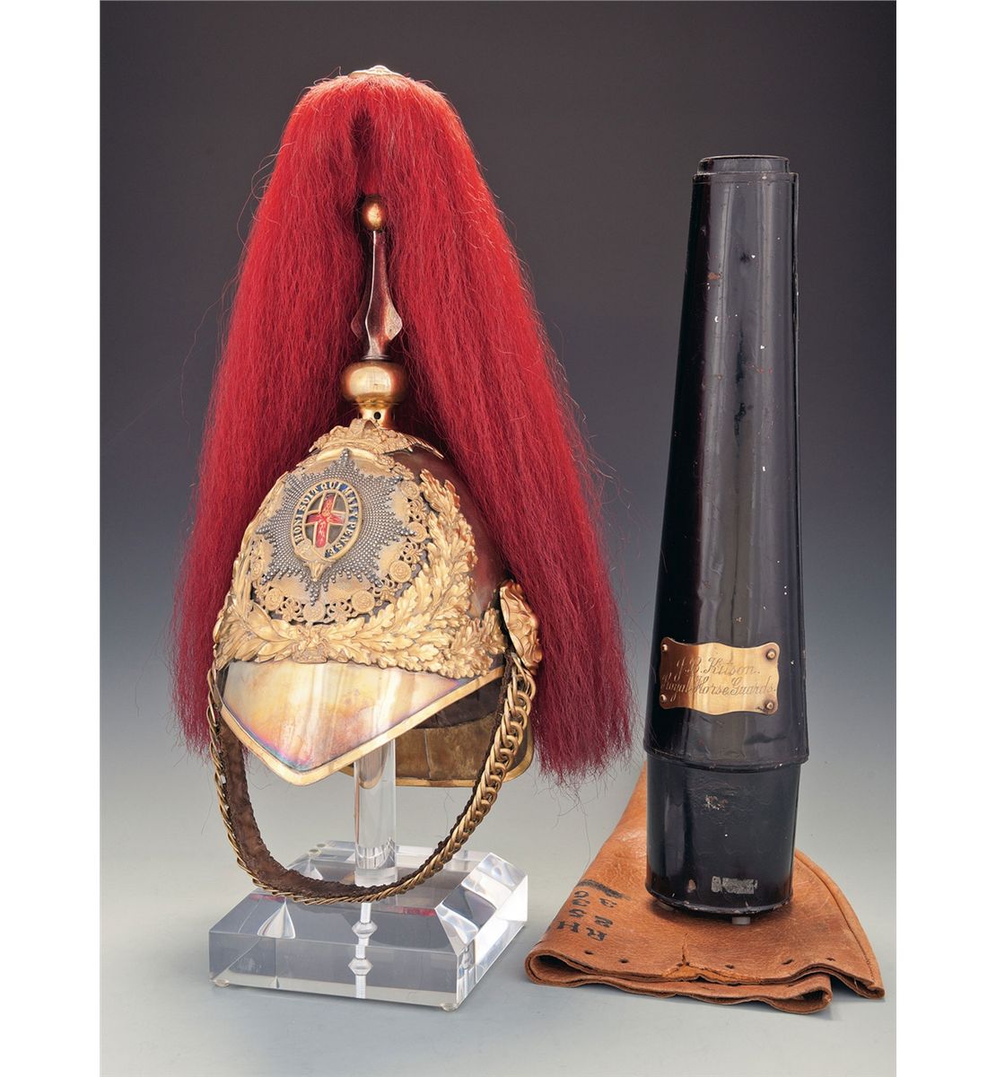 Identified Royal Horse Guards Pattern 1871 Officer's Helmet with Plume