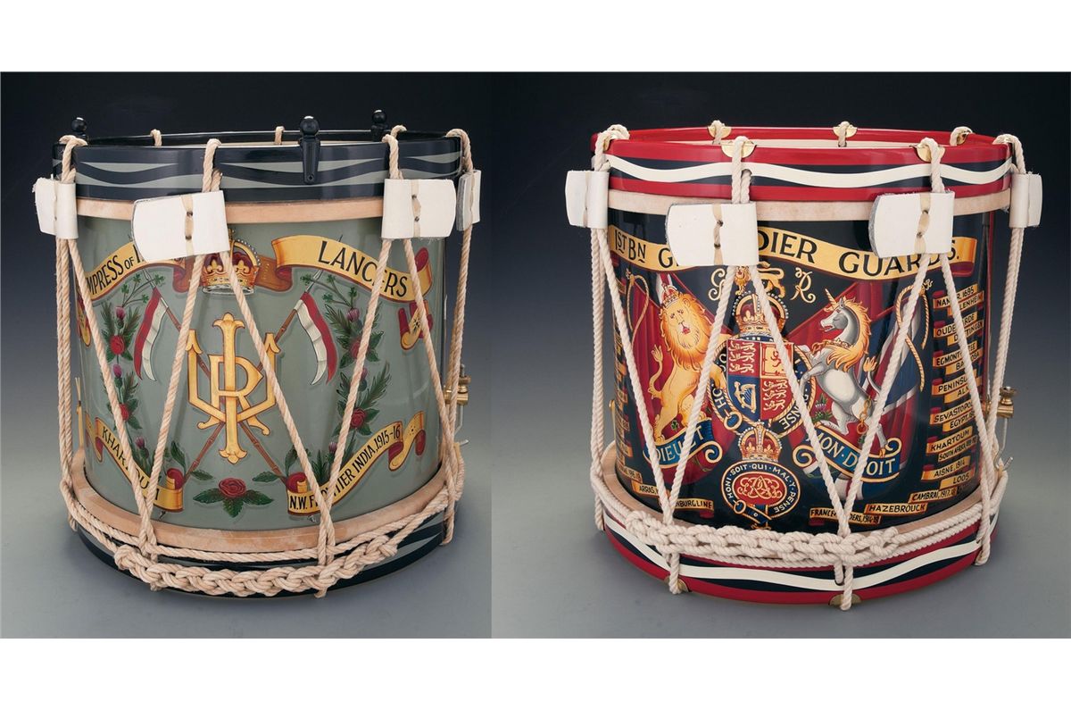 Two Contemporary British Military Style Side Drums