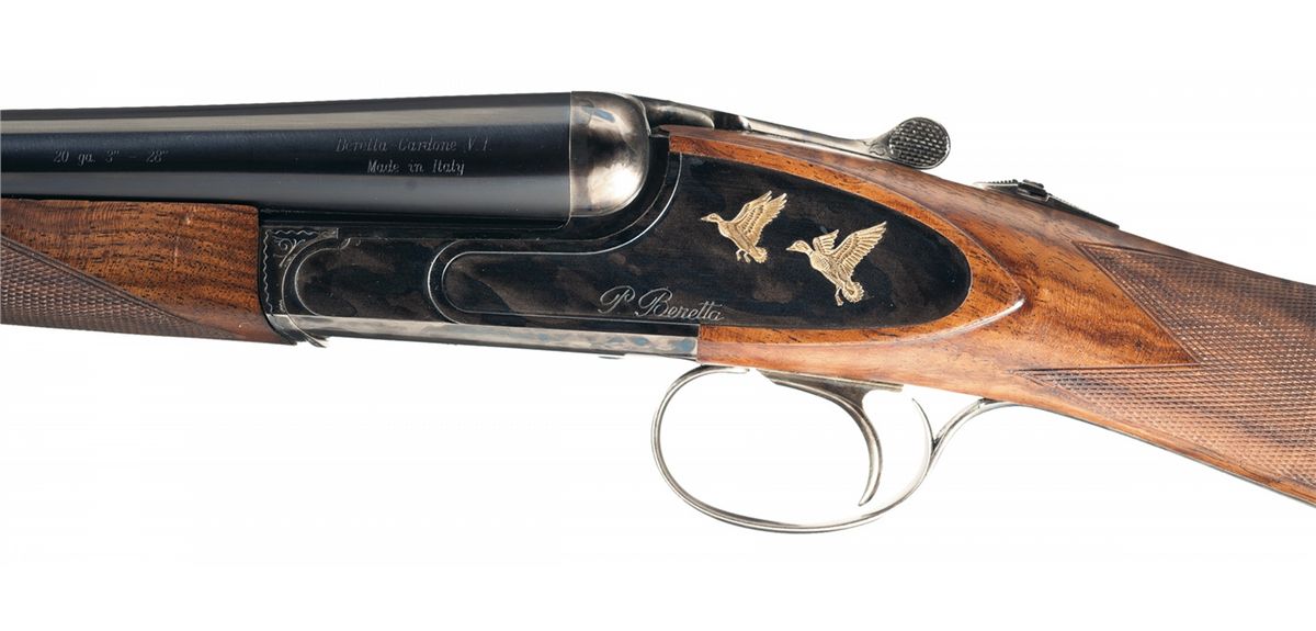 Beretta Model 471EL Silver Hawk Side by Side 20 Gauge Shotgun with Beretta Hardcase