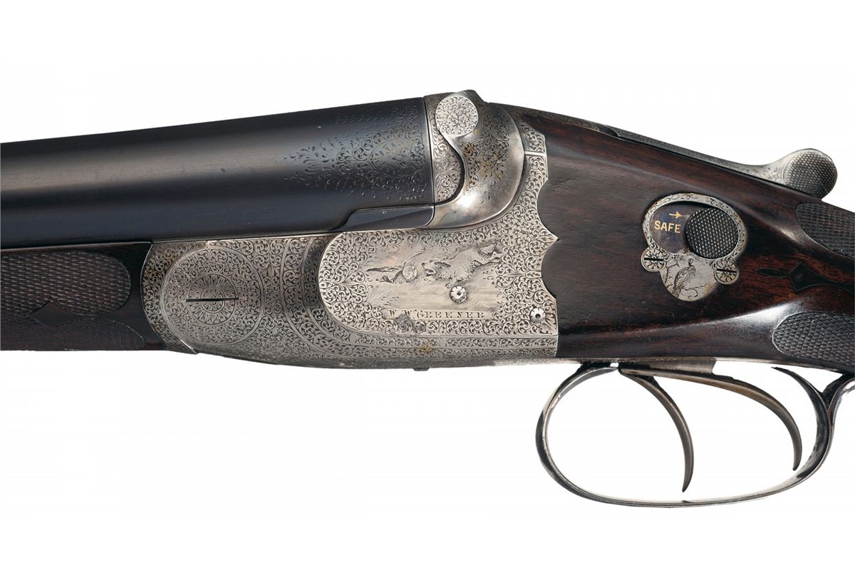 Engraved Greener Double Barrel Box Lock Shotgun with Case