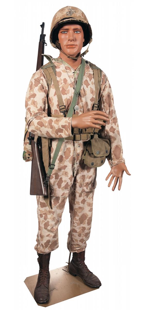 Impressive Mannequin in Full World War II U.S. Marine Battle Dress