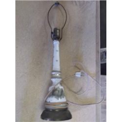 Vintage White Glass Lamp with Pears