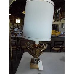 Large Gold Ceramic Lamp 31" tall x 14" wide without shade