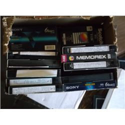 box of Misc. VHS recordings of Nascar races