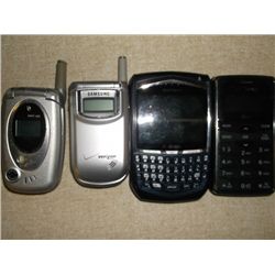 4 Cell Phones 1 Pan Tech 1 Samsung 1 blackberry 1 LG