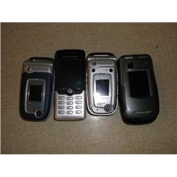 4 Cell Phones 3 Sony Ericsson's 1 Motorola
