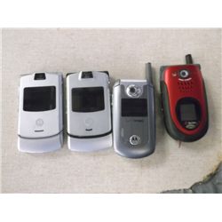4 Cell Phones 3 Motorola's 1 Sanyo