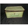 Image 1 : Vintage Green Tin Bread Box approx. 16" x 10" x 7" deep