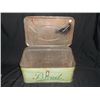 Image 2 : Vintage Green Tin Bread Box approx. 16" x 10" x 7" deep