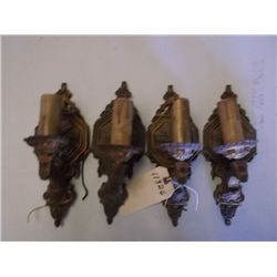 four antique wall sconces / light fixtures Vintage wall sconces/light fixtures tracking# 132