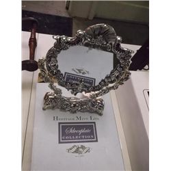 Silver plate mirror in box