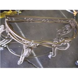 4' x 17" wall table 30" tall BROKEN GLASS