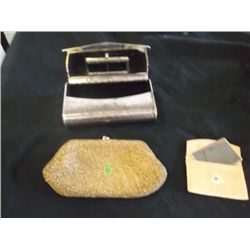 vintage beaded clutch purse gold beads One is 8" x 4" the other is 7" x 4" tracking#89,113