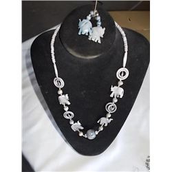 Elephant Necklace & Earrings Set