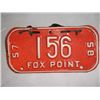 Image 1 : Fox Point 57/58 Motorcycle License Fox Point 57/58 Motorcycle License Plate