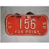 Image 2 : Fox Point 57/58 Motorcycle License Fox Point 57/58 Motorcycle License Plate
