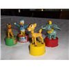 Image 1 : Set of 4 Disney Thread Toys Approx 3" Tall Push Button Mini Puppets by Disney Donald Duck, Bambi, Pl
