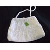 Image 1 : vintage white beaded purse with beaded handle Approx 8" x 6" tracking#110