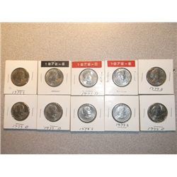 10 Susan B. Anthony Dollars 6 - 1979S 3 - 1979D, 1 - 1999D