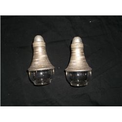1940s Aluminum & Glass Salt and Pepper Shakers