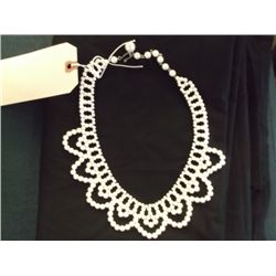 White Beaded Necklace 20"