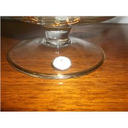 Crystal Clear Hand Crafted Hand Painted in 24k gold footed bowl