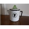 Image 1 : 1920's Cesco Enamelware Enamelware Coffee Pot with Green Glass Top
