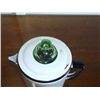 Image 2 : 1920's Cesco Enamelware Enamelware Coffee Pot with Green Glass Top