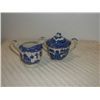 Image 2 : Flow Blue Creamer and Sugar Marked on Bottom Japan