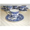 Image 2 : Set of 6 Flow Blue Tea Cups Marked Japan