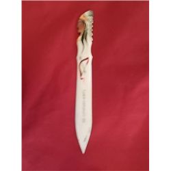 7 3/8" Celluloid Letter Opener Indian Chief Indian Chief Letter Opener from Lake Okoboji, Ill.  From