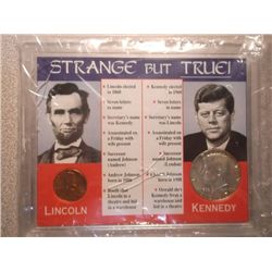 Lincoln, Kennedy Coin Set Strange but True 2 Presidents 13 Uncanny Coincidences