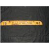 Image 1 : 1942 California Registration Plate Yellow Background with Black Letters and Numbers with serial Numb