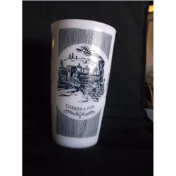 Currier & Ives Milk Glass 3" x 5" Water Glass