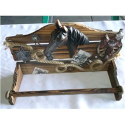 Western Motif Paper Towel Holder approx 13" long x 9"