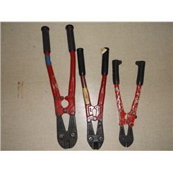 3 sets of bolt cutters