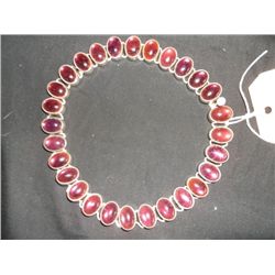 Sterling Silver Purple Stoned Necklace 217.2 grams