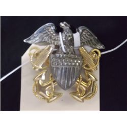 Sterling /silver With Gold Filed Navy Pin