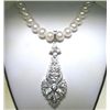 Image 1 : 14K GOLD DIAMOND AND PEARL NECKLACE