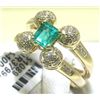 Image 1 : 14K GOLD DIAMOND AND EMERALD RING