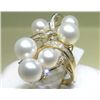 Image 1 : 18K GOLD PEARL AND DIAMOND RING