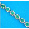 Image 1 : 14K GOLD EMERALD AND DIAMOND BRACELET