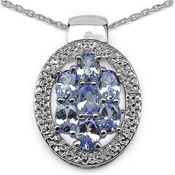 1.19 Carat Genuine Tanzanite .925 Sterling Silver Pendant