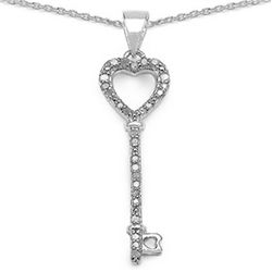 0.17 Carat Genuine White Diamond .925 Sterling Silver Pendant