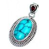 Image 1 : Turquoise & Garnet Pendant