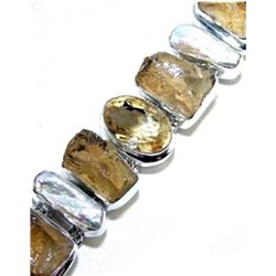 Citrine & Biwa Pearl Bracelet