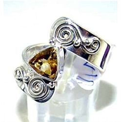 Silver and Citrine Ring